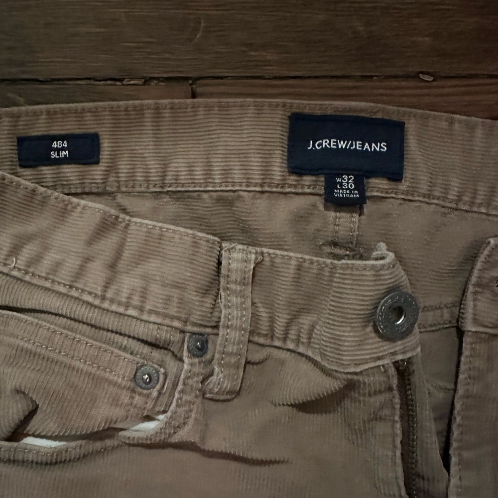 J Crew brown corduroy 32/30 484 slim fit